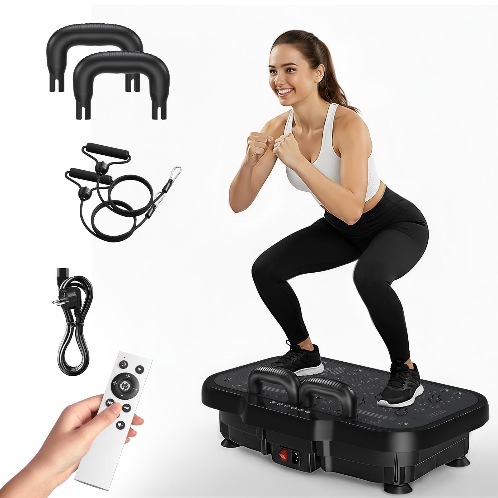 2026 Plaque vibrante améliorée avec Deux Moteurs pour la Perte de Poids, l'entraînement Complet du Corps, Le renforcement Musculaire, 1 à 180 réglages, capacité de Charge de 150 kg