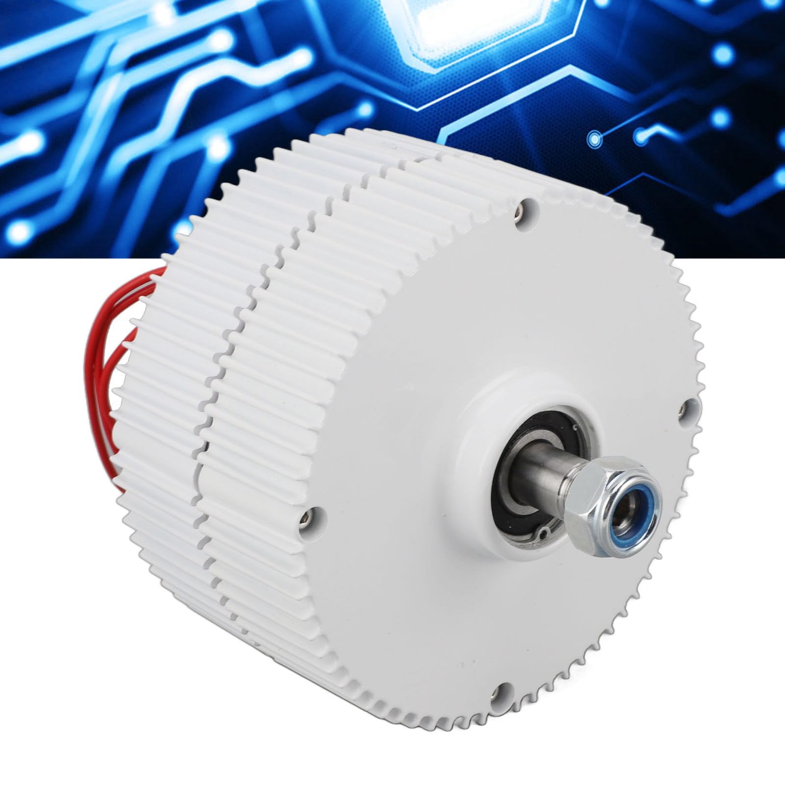 Alternatore a Magneti Permanenti CA Trifase, Generatore Sincrono in Lega di Alluminio 24 V 300 W, Design a Doppio Asse, Lubrificazione a Grasso, per Turbine Eoliche Verticali o Orizzontali