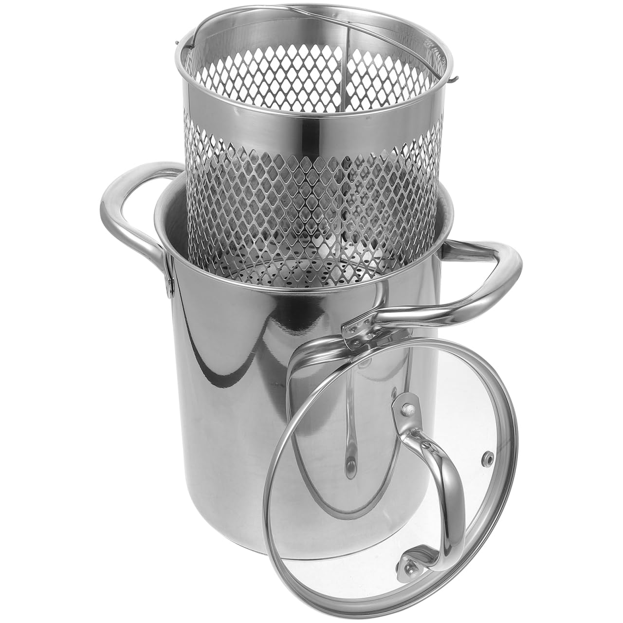 Friteuse en acier inoxydable pour des frites maison en repas de famille