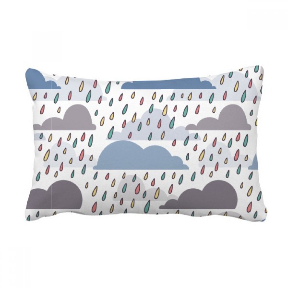 Coussin de décoration motif nuage pluie météo multicolore 16x24 pouces