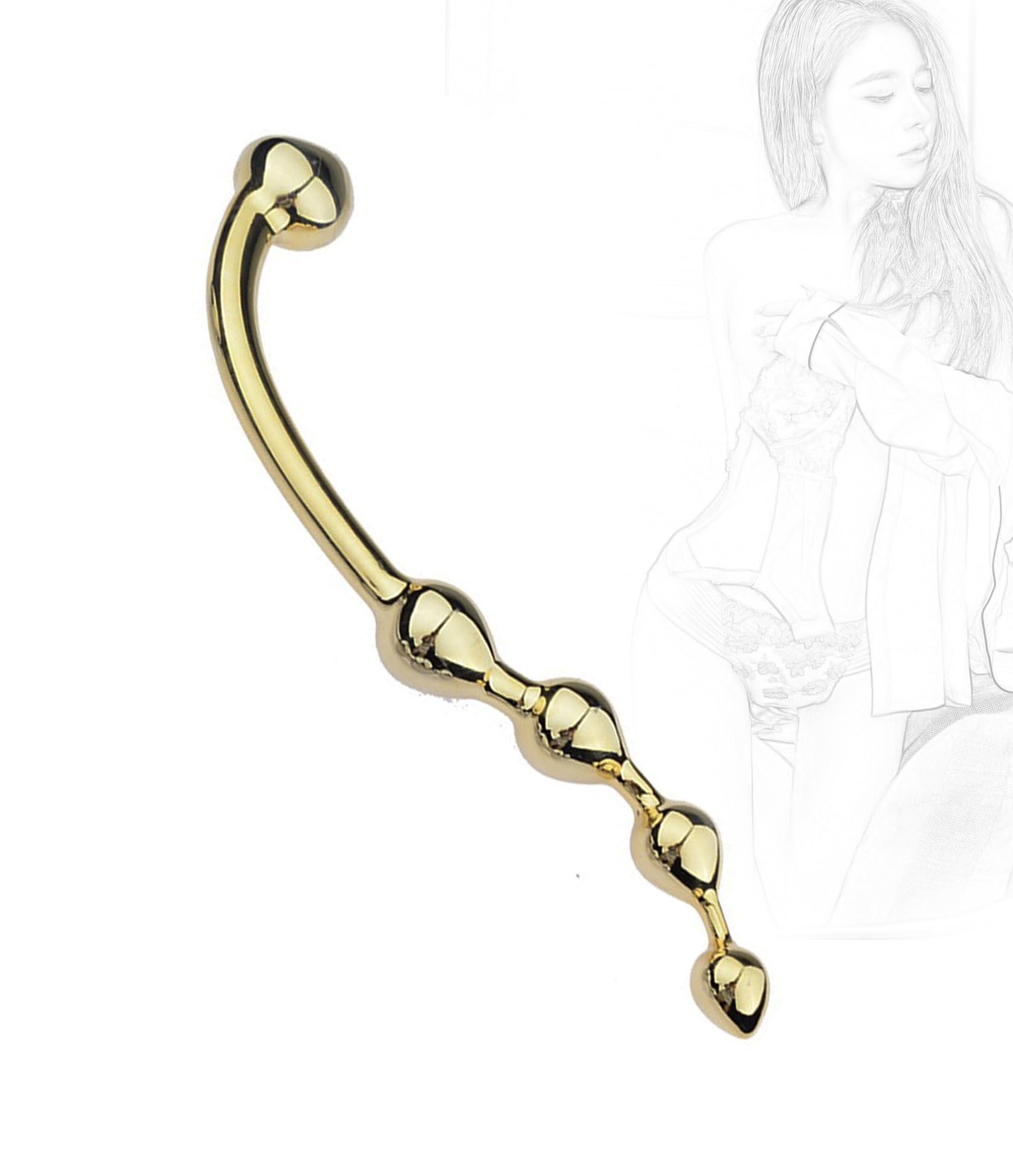 Double Head Dildo Anal Plug Pure Wand Stainless Steel Double Ended G-Spot Stimulation Vagina Butt Plug Anal Prostate Massager Masturbation Erotic Sex Toy for Men Women