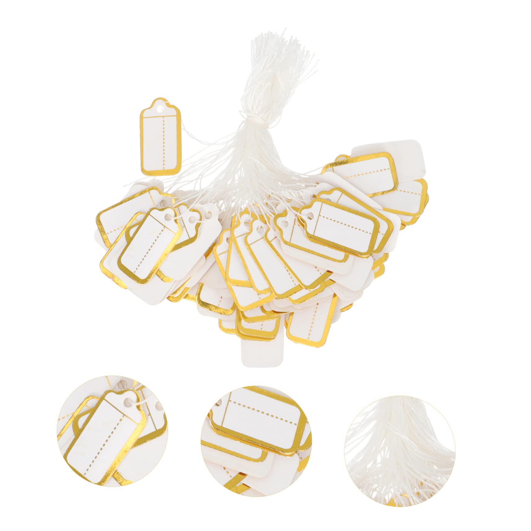 VILLCASE Lot De 5 Étiquettes En Papier Pour Bijoux Vêtements Papeterie Étiquettes De Vente Avec Ficelle Et Résistantes À La Décoloration 500 Pièces X 5