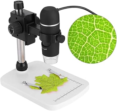 EBTOOLS 5MP USB Electron Microscope, HD Digital Microscope 300X HD Professional Microscope LED Measurement+Stand