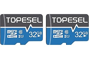 TOPESEL 32GB Micro SDHC Memory Cards for Cameras, Drones, and Dash Cams (2 Pack)