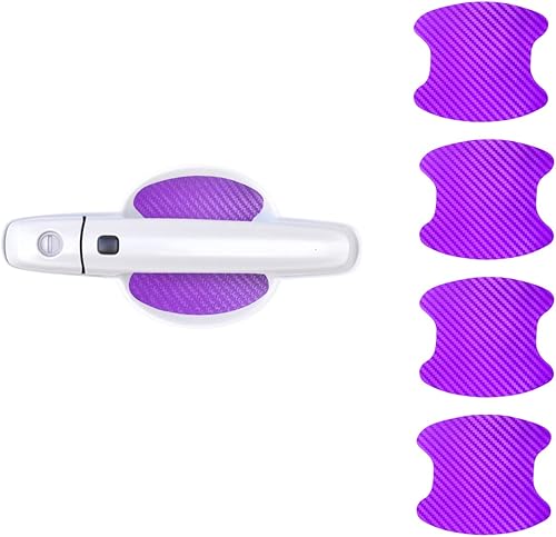 Miniatura 1 de 4 calcomanías para manija de puerta de automóvil, fibra de carbono 3D, películas protectoras contra arañazos, protección de pintura para puertas de