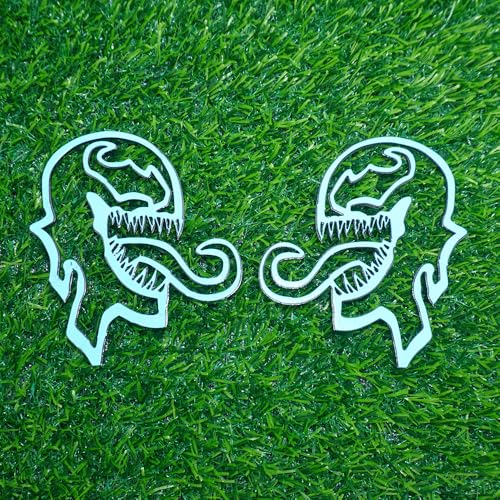 Image of Pair Set Venom Emblems 3D Badge Multicolored Custom Decal Sticker Fit for Universal Car Truck Motorcycles (Gloss Black)