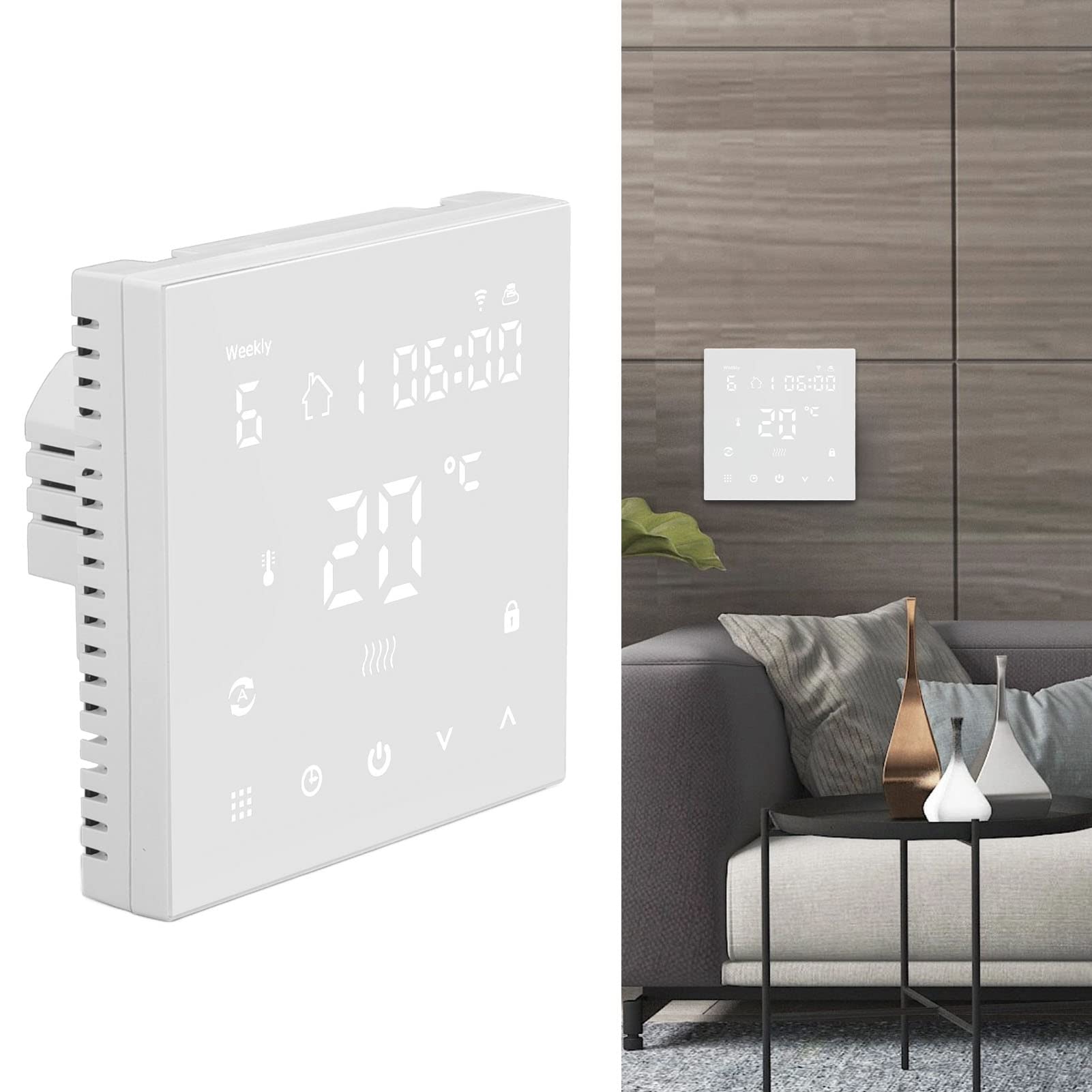 Inteligentny Termostat WiFi Cyfrowy Ekran Dotykowy z automatyczną kalibracją do Ogrzewania Podłogowego 90‑240 V Nadaje się do Użytku Domowego