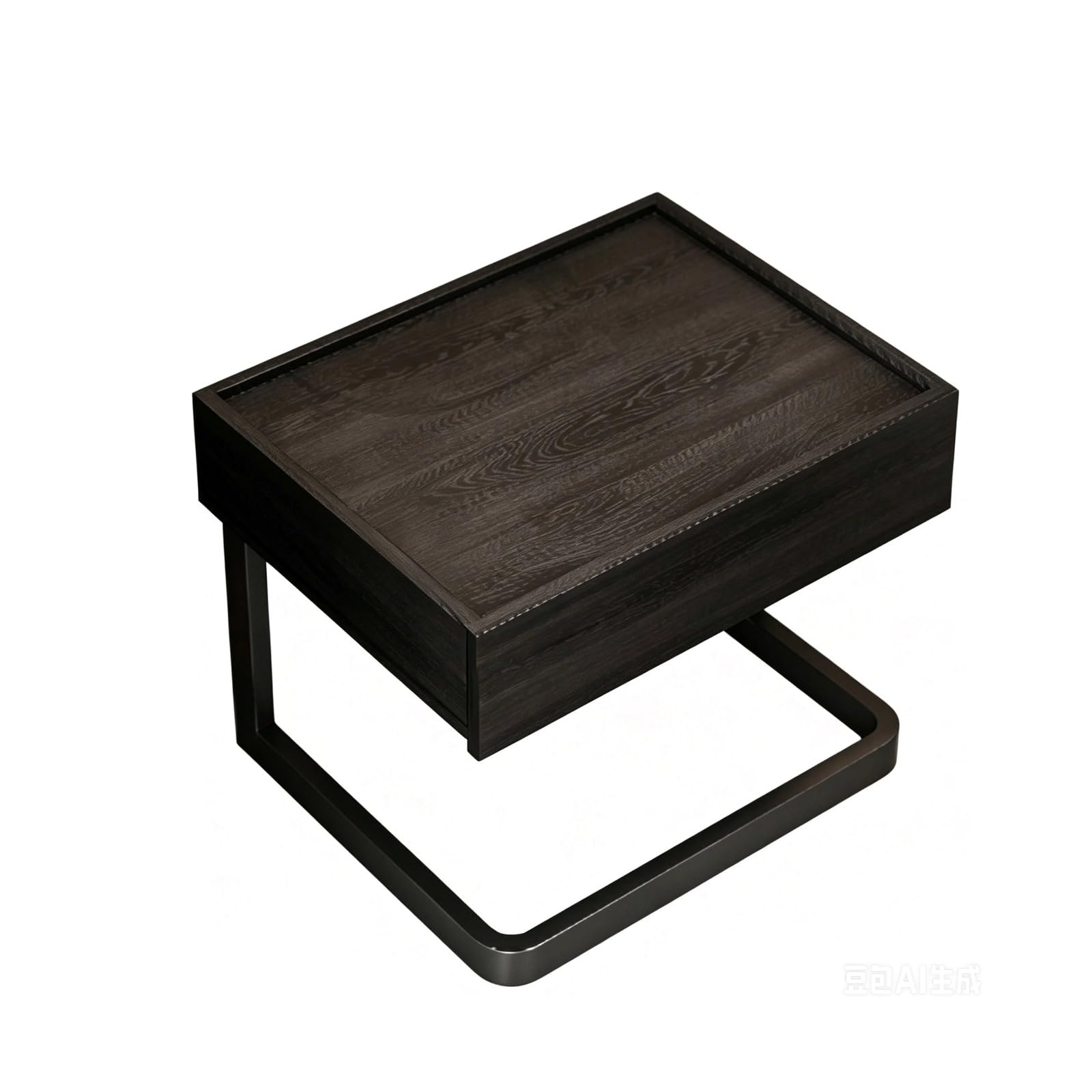 GWZHQIF Modern Nightstand Side Table, Industrial Bedside Storage Cabinet With Drawer,Minimalist Sofa End Table for Bedroom Apartment Hotel Small Space(Color:black walnut)
