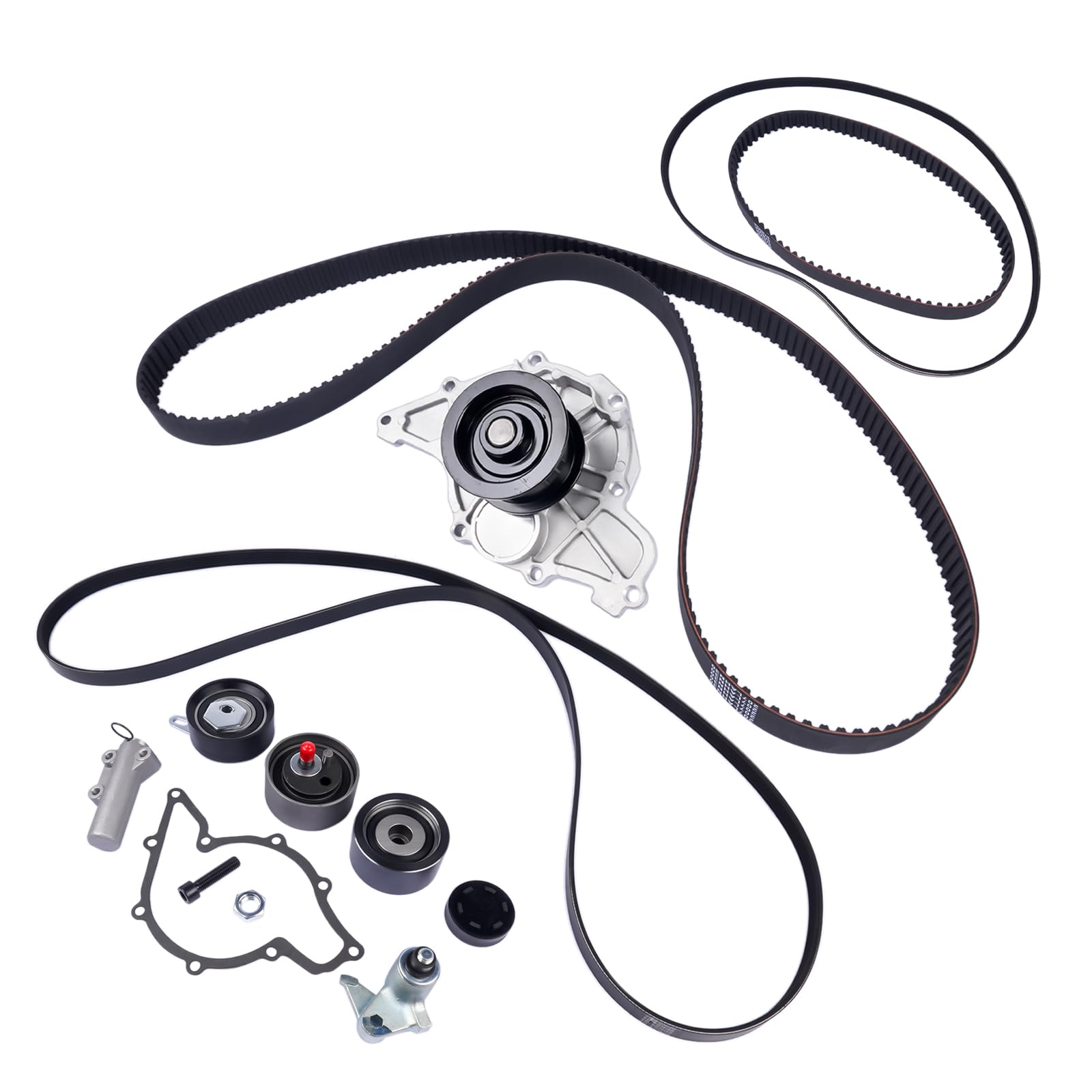 Kit de Correa de Distribución + Correa Trapezoidal Compatible con A4 A6 A8 Pa-ss at Su-perb I 2.5 TDI 059109119A 059130113J