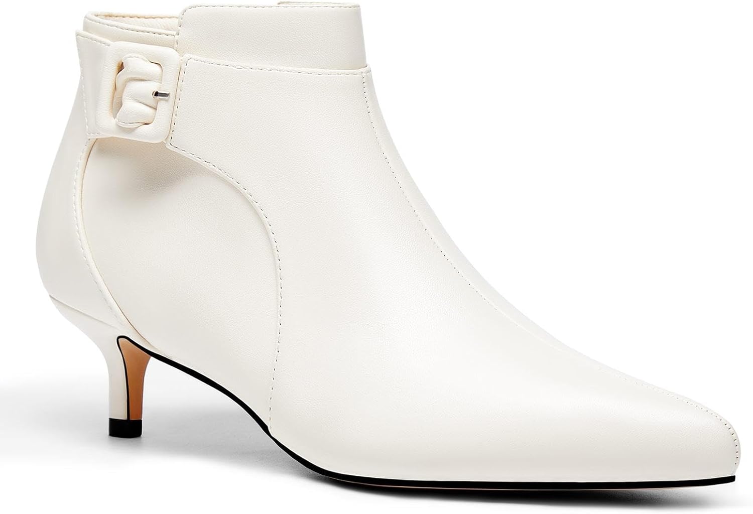 Juliet Holy Womens Pointed Toe Ankle Boots Kitten Heels Faux Suede Booties Side Zipper Dress Shoes