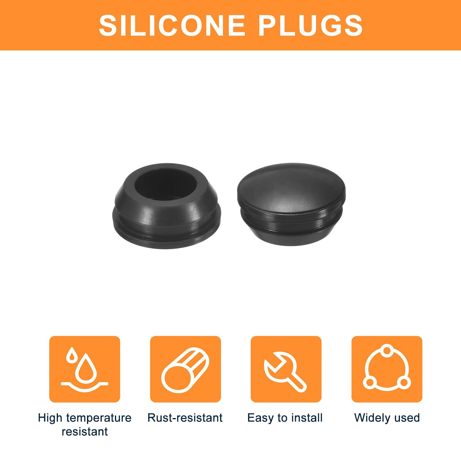 TA-VIGOR 15Pcs Silicone Snap in Locking Hole Plugs, Rubber Panel Seal Cover Flush Type Panel Round for 14-15mm Hole - Image 4