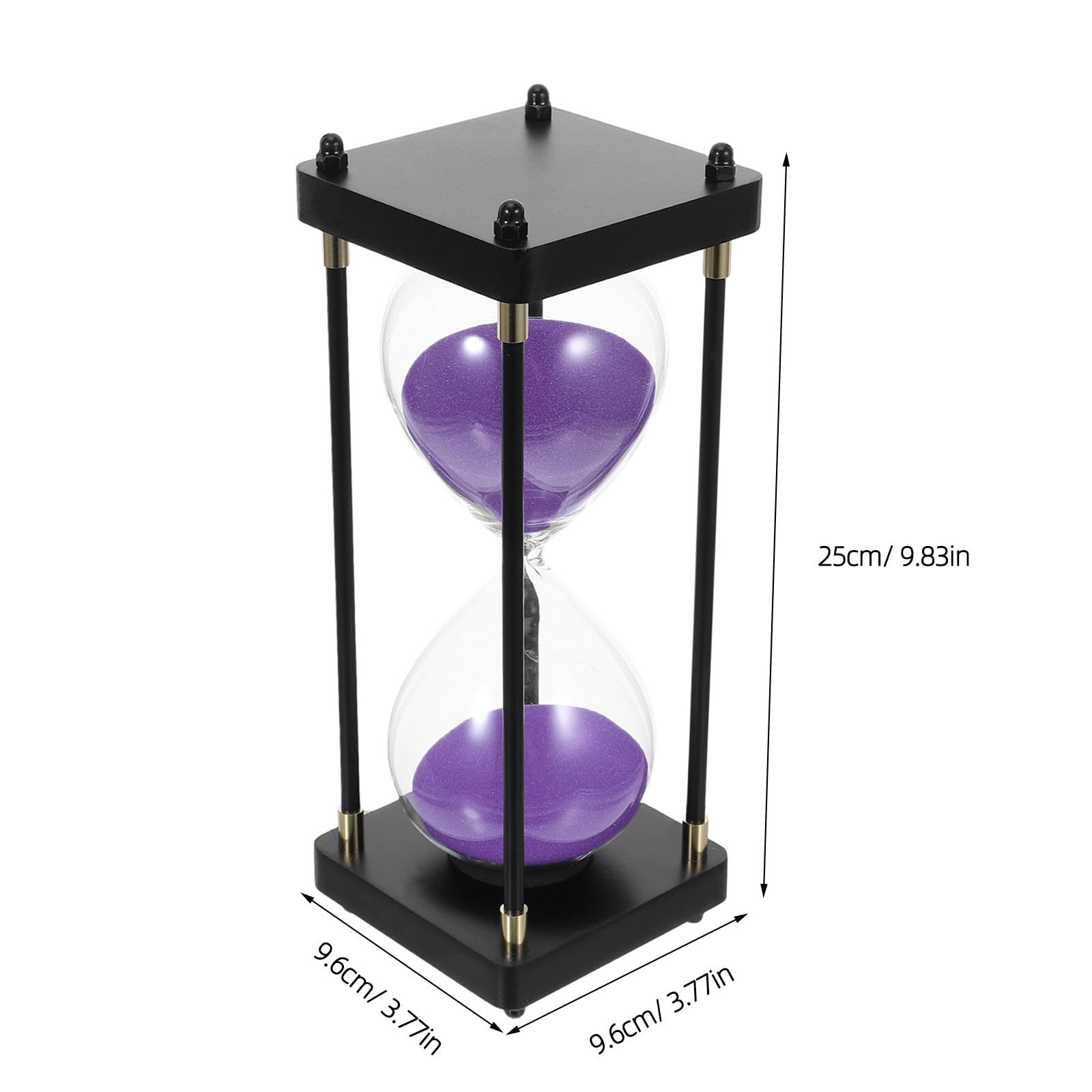Reloj de Arena de 60 Minutos Púrpura Marco de Madera para Oficina