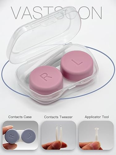 Miniatura 2 de Estuche para lentes de contacto, paquete de 6 unidades portátiles para solución de contacto con herramienta aplicadora de lentes de contacto para