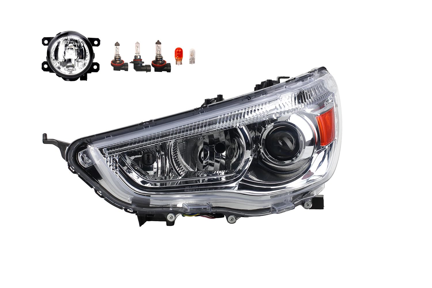 Johns, Faro alogeno anteriore adatto per Mitsubishi Asx GA 10-16 HHB3 sinistro conducente + fendinebbia + lampadina