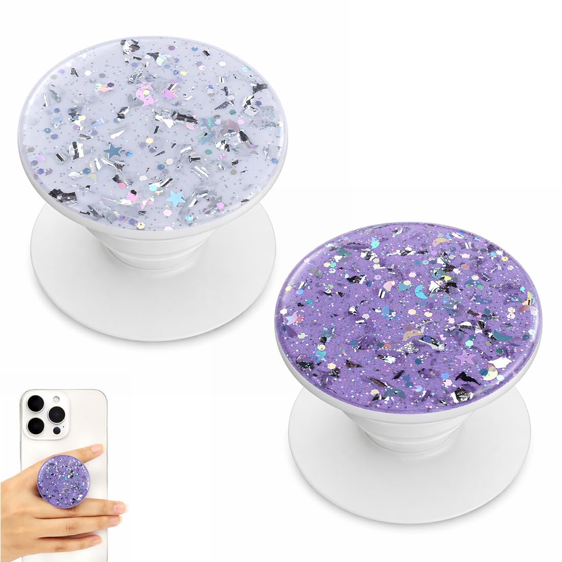 2 Pezzi Supporto e Impugnatura Estensibile Realizzati, Supporto Universale per Telefono con Grip Estendibile, Gommapiuma Adesiva Forte, Per Auto, Scrivania, Casa, Viaggi e Uso Quotidiano
