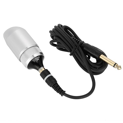 Miniatura 7 de Máquina rotativa de lápiz de tatuaje, cartucho de tatuaje profesional, ametralladora con cable RCA para tatuaje corporal, motor fuerte (gris)
