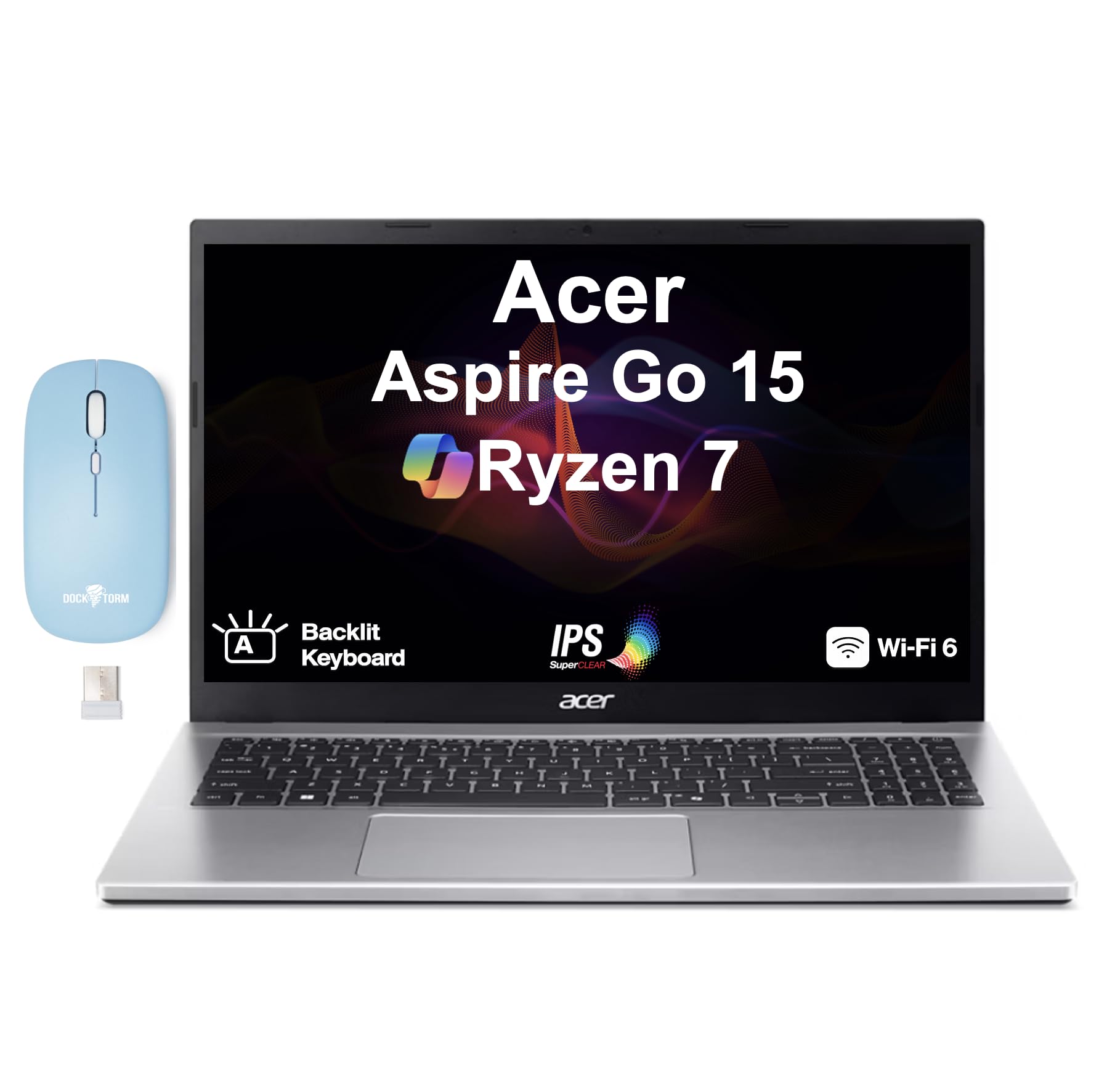 Aspire Go 15 AI Copilot Laptop 15.6" IPS FHD, Ryzen 7 5825U 16GB/512GB