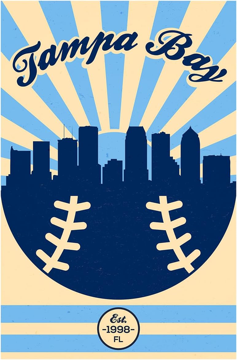 Tampa Bay Rays Vintage Baseball Poster (12x18) Vintage Sports Decor Unframed Wall Art Print Poster Home Decor Premium baseball bedroom decor man cave decor baseball poster vintage sport decor