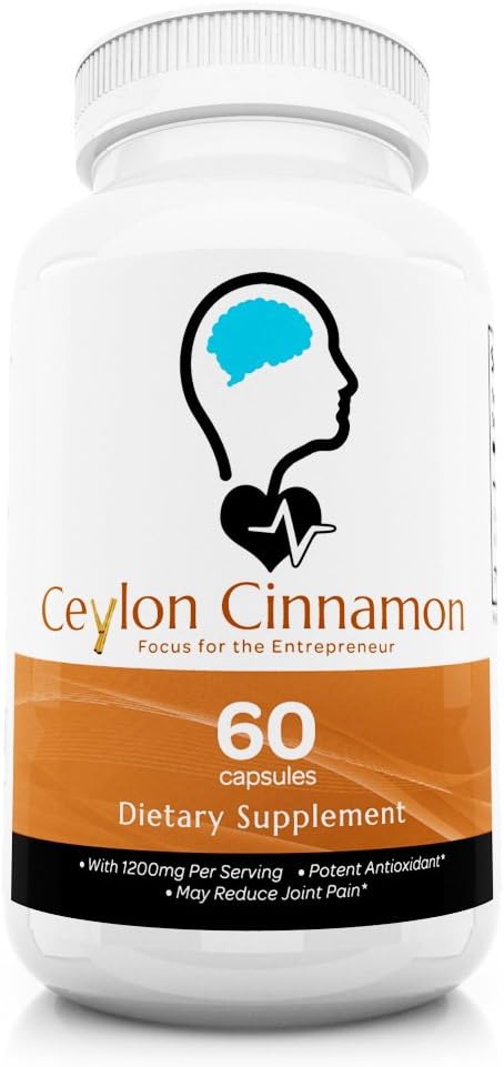Brainikus Pure Ceylon Cinnamon 1200 MG/Serving, 60 Capsules