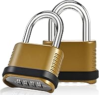 Vista 9 de 4 paquetes de candados de combinación con grillete largo - 105mm Candados de combinación resistentes, candado combinado impermeable para exteriores