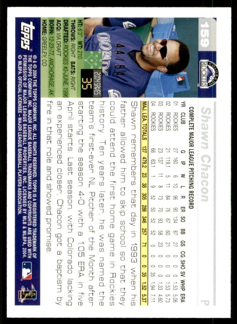 Shawn Chacon Card 2005 Topps #159 - Slabbed Baseball Cards