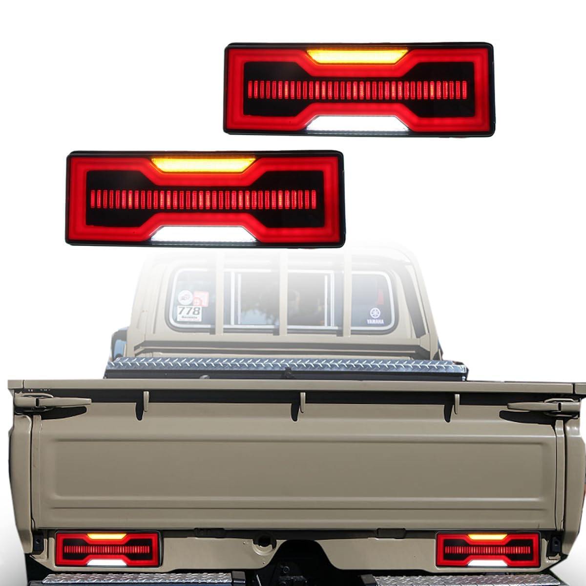 LUISAS Luci Posteriori Auto per Land Cruiser with Red Color 2010-2020,Auto Posteriore Inferiore Paraurti Luce Freno Retromarcia Lampada Coda Luce Retromarcia