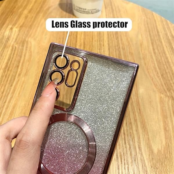 Doowear Galaxy Note 10+Plus Case Magnetic Glitter [Support Magsafe Charger] Anti-Scratch Shockproof Luxury Plated Clear Full Camera Protection Phone Cover Case for Samsung Galaxy Note 10 Plus-Black by Doowear - Image 5