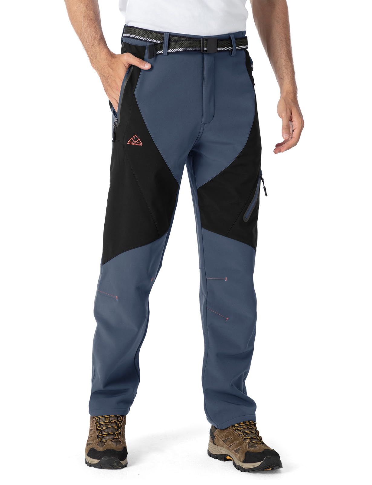 Rdruko Skihose Herren Wanderhose Winter Softshellhose Wasserdicht Winterhose Schneehose GefüTtert Outdoorhose Snowboardhose Thermohose