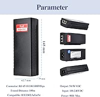 Vista 7 de Revotech Gigabit 90W PoE++ Inyector 54-56V Adaptador, 10/100/1000Base-T IEEE 802.3bt PoE POE Activo Estándar, Plug and Play para Puntos de Acceso
