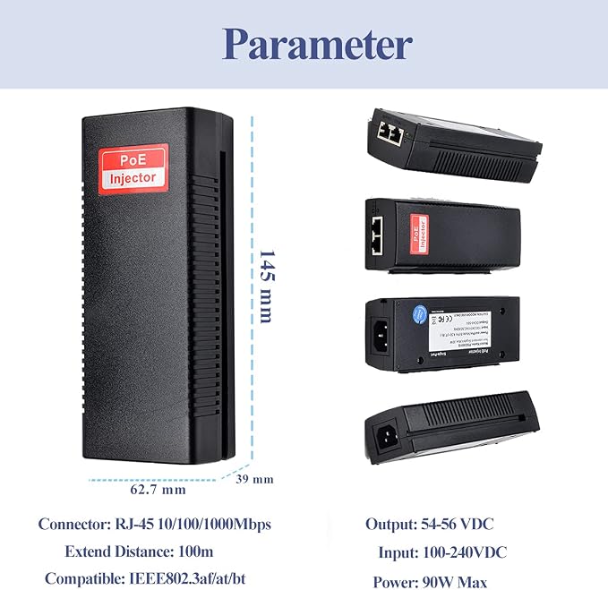Inyector PoE Gigabit 90W IEEE 802.3bt REVOTECH miniatura 7
