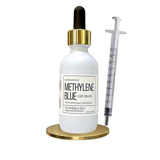 Methylene Blue Pharmaceutical Grade for Humans Premium Supplement- 2oz 1% Methylene Solution +99.9% Purity w/UV Protected Glass Dropper Bottle