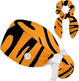 Gorras de trabajo para mujer, color azul marino, rojo y blanco, con cinta para cubrir el cabello largo, Multicolor 11, M-L