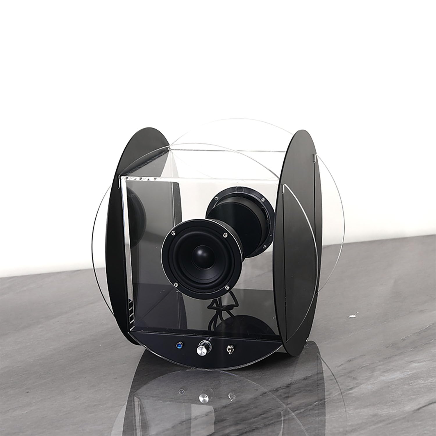 Lettore CD musicale Bluetooth, altoparlante rotondo con effetto sonoro coinvolgente e qualità del suono puro, supporta Bluetooth 5.0 per casa e galleria