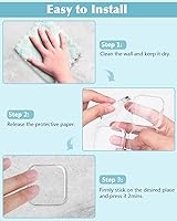 Vista 4 de Protector de pared para puerta, reutilizable de 1.57 pulgadas con adhesivo autosuficiente, gel silencioso y absorbente de golpes para el hogar