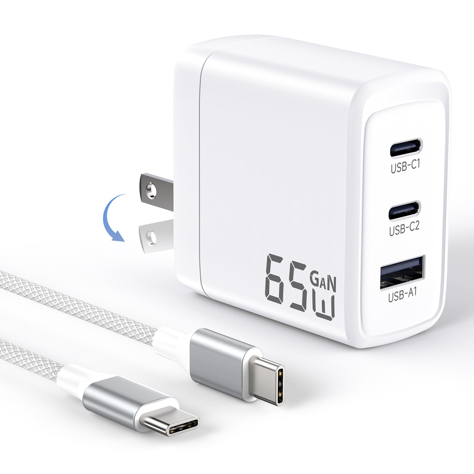 Amazon.co.jp: PD 65W 急速充電器 type-c【3台同時に急速充電・超軽量