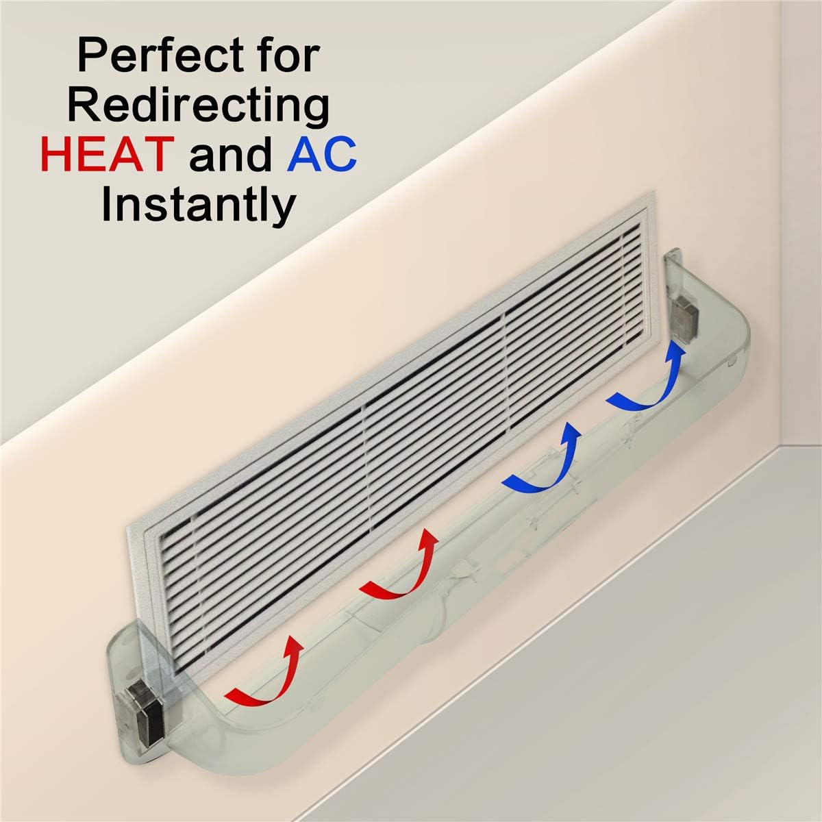Lisol 2 Pack Magnetic Air Deflector Adjustable for Sidewall Vent and Ceiling Registers, Ceiling Vent