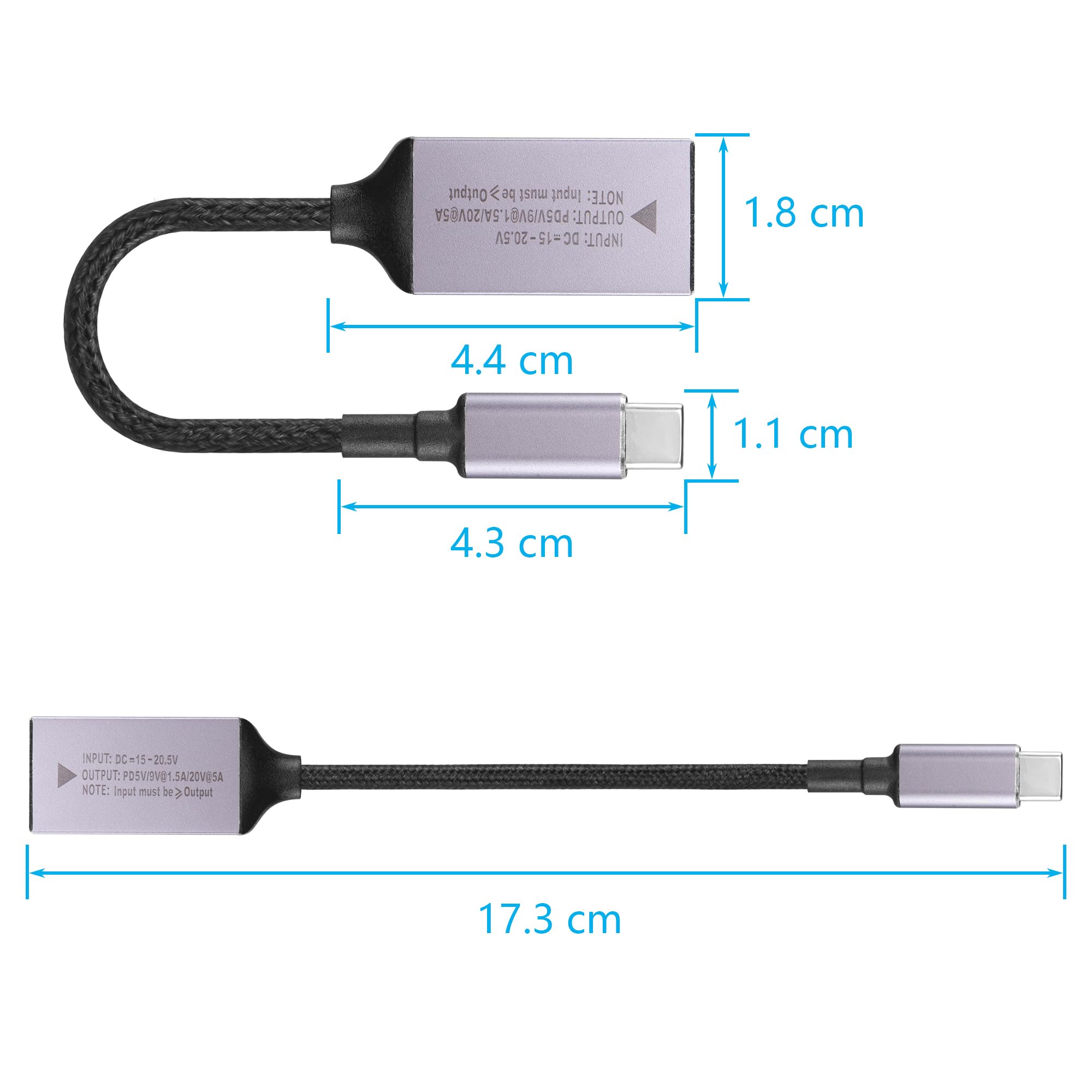 Amazon.co.jp: SinLoon PD DC11mm*4.5mm メス入力-USB Type-C