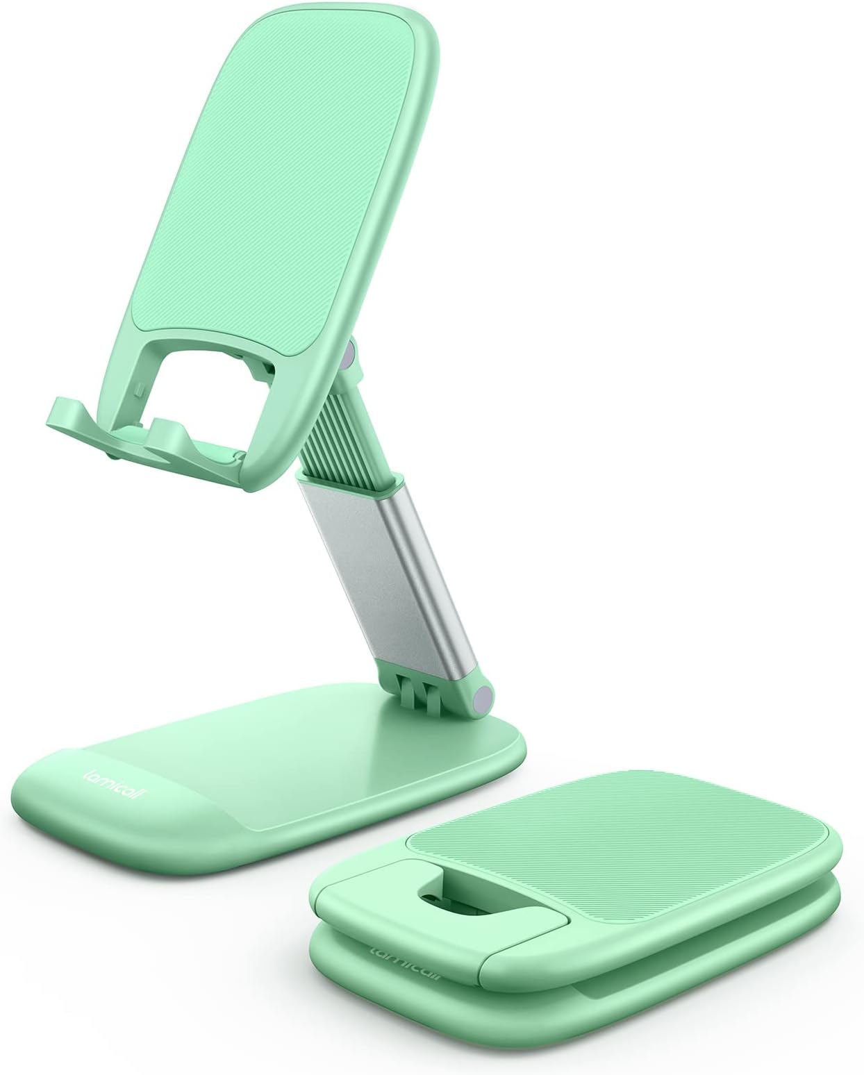 Lamicall Green Phone Stand for Desk - Light Green Cell Phone Holder Green Desk Accessories Desktop Office Must Have Compatible with iPhone 13 Pro Max Mini, 12 11 XR X 8 7 6 Plus SE, 4-8'' Smartphone