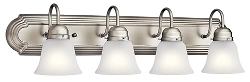 Kichler 30" 4-Light Vanity Bath Light in Brushed Nickel, Modern