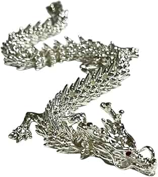 Amazon.co.jp: [seven the world] 龍 置物 銀色 可動 ドラゴン