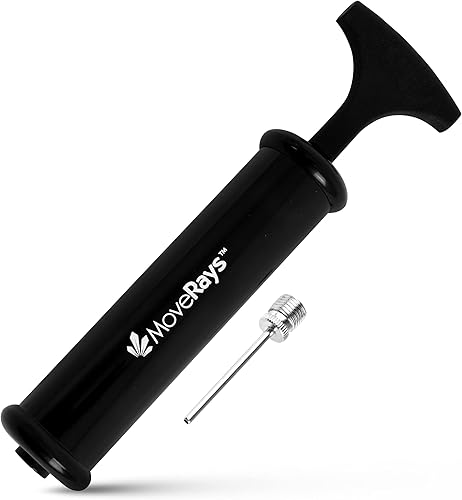 Bomba de aire de bola con aguja, negro, 8", PVC