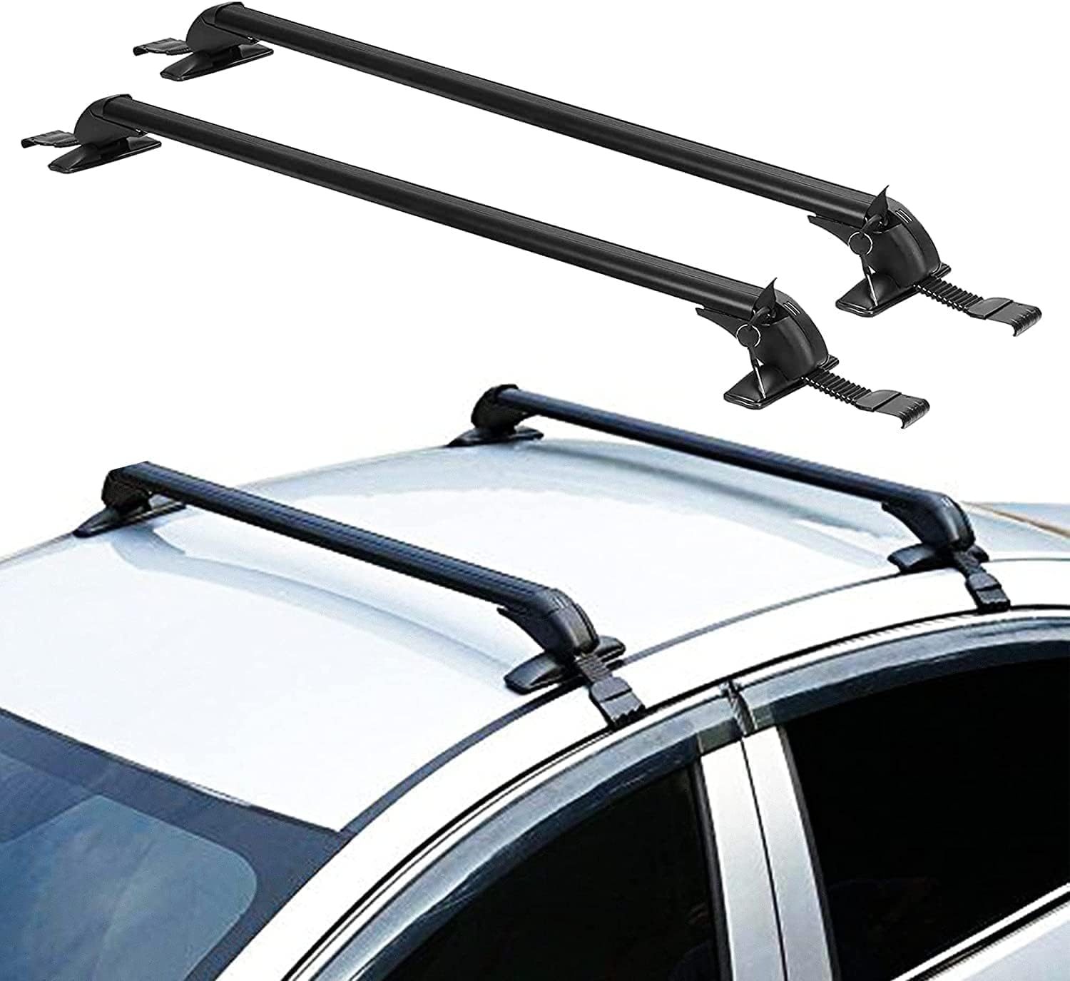 Amazon.com: 2Pcs Universal Car Roof Rack, Lockable Top Roof Rack Cross ...