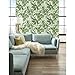 York Wallcoverings Tropics Bali Leaves Removable Wallpaper, White/Green
