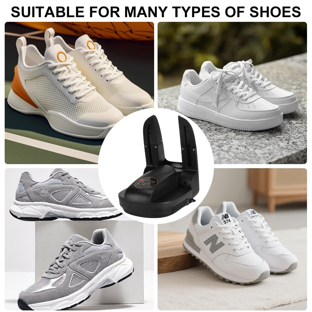 Schuhtrockner Elektrisch, Schuhe Stiefeltrockner mit Timer und Ozon Funktion, Schuhwärmer, Wärmegebläse Faltdesign, schuhtrockner antibakteriell für Schuhen, Stiefeln, Handschuhen, Socken ect.
