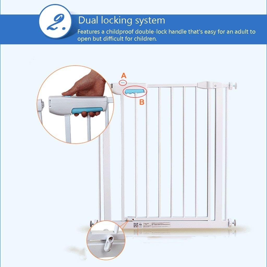 Pet Playpens Szeroki Portyk Bramka Schodowa Bramka Dla Dzieci Wytrzymała Metalowa Bramka Bezpieczeństwa Z Obsługą Jedną Ręką I Trwałością. Klatki Schodowe Montowane Ciśnieniowo/82.1-89.4Cm