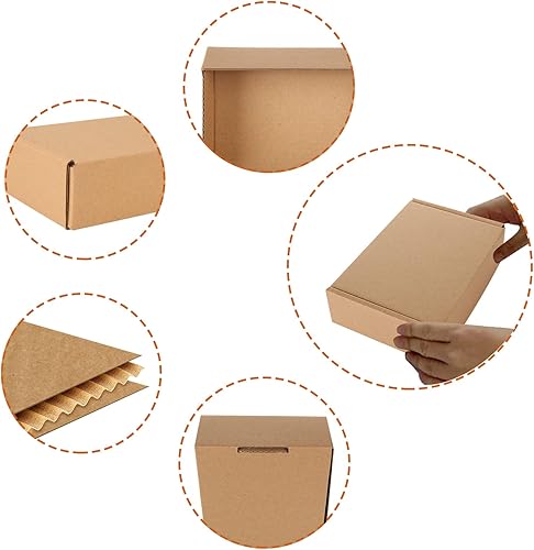Miniatura 4 de Cajas de envío de 6 x 4 x 1.6 pulgadas, paquete de 50 cajas de cartón de papel kraft de 3 capas, cajas de correo pequeñas reciclables,