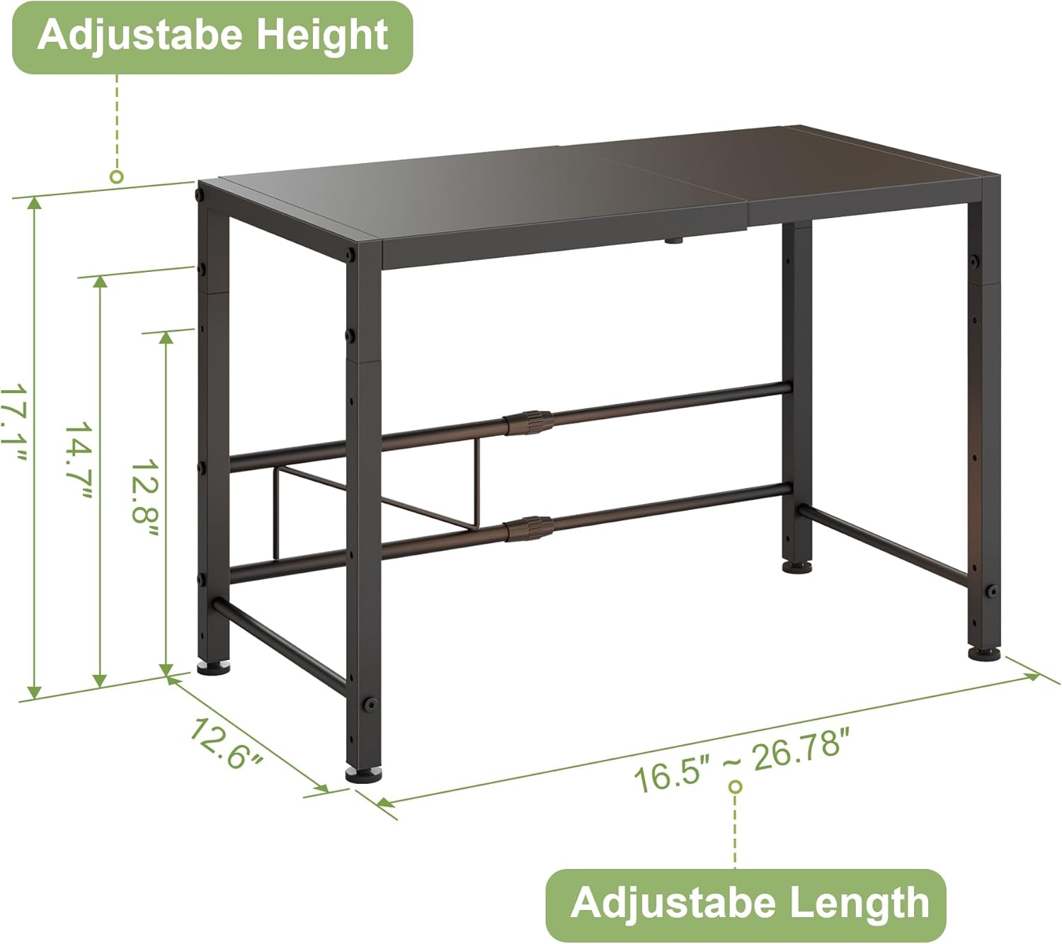 Expandable-Metal-Storage-Shelves-For-Pantry Kitchen Garage, 120lbs Heavy Duty Shelving Units For Small Appliance For Countertop Cabinets, Adjustable Shelf Organizer Riser Rack For Closet Warehouse