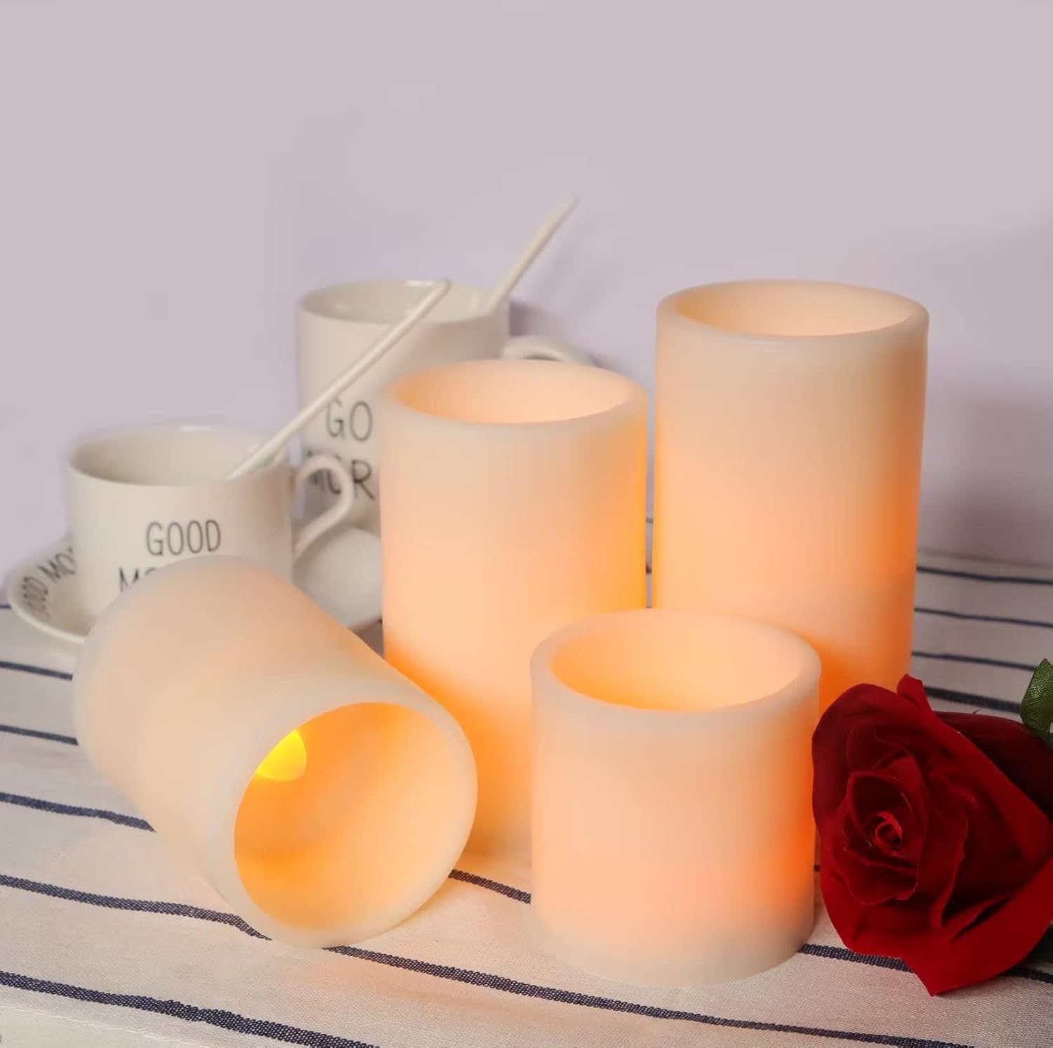 4Pcs Pillar Candles Easter Days Eggs Pattern LED Candles with Battery Operate Colorchange Flameless Candles with Remote for Holiday Party Happy Decor Farmhouse