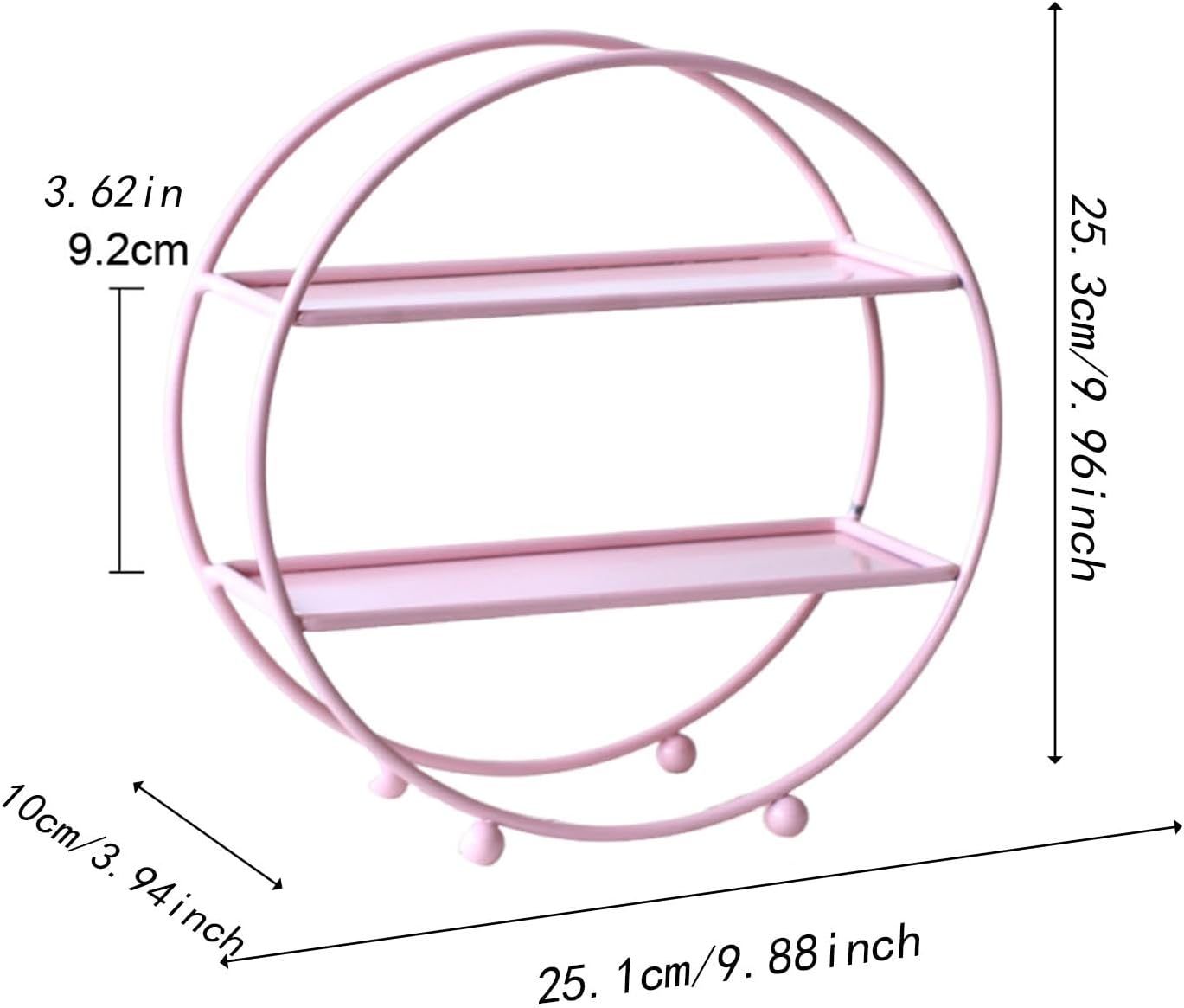 2 Tier Cupcake Cake Serving Platter Plate Donuts Tiered Serving Tray Cupcake Holder for Party Shower Round, Pink