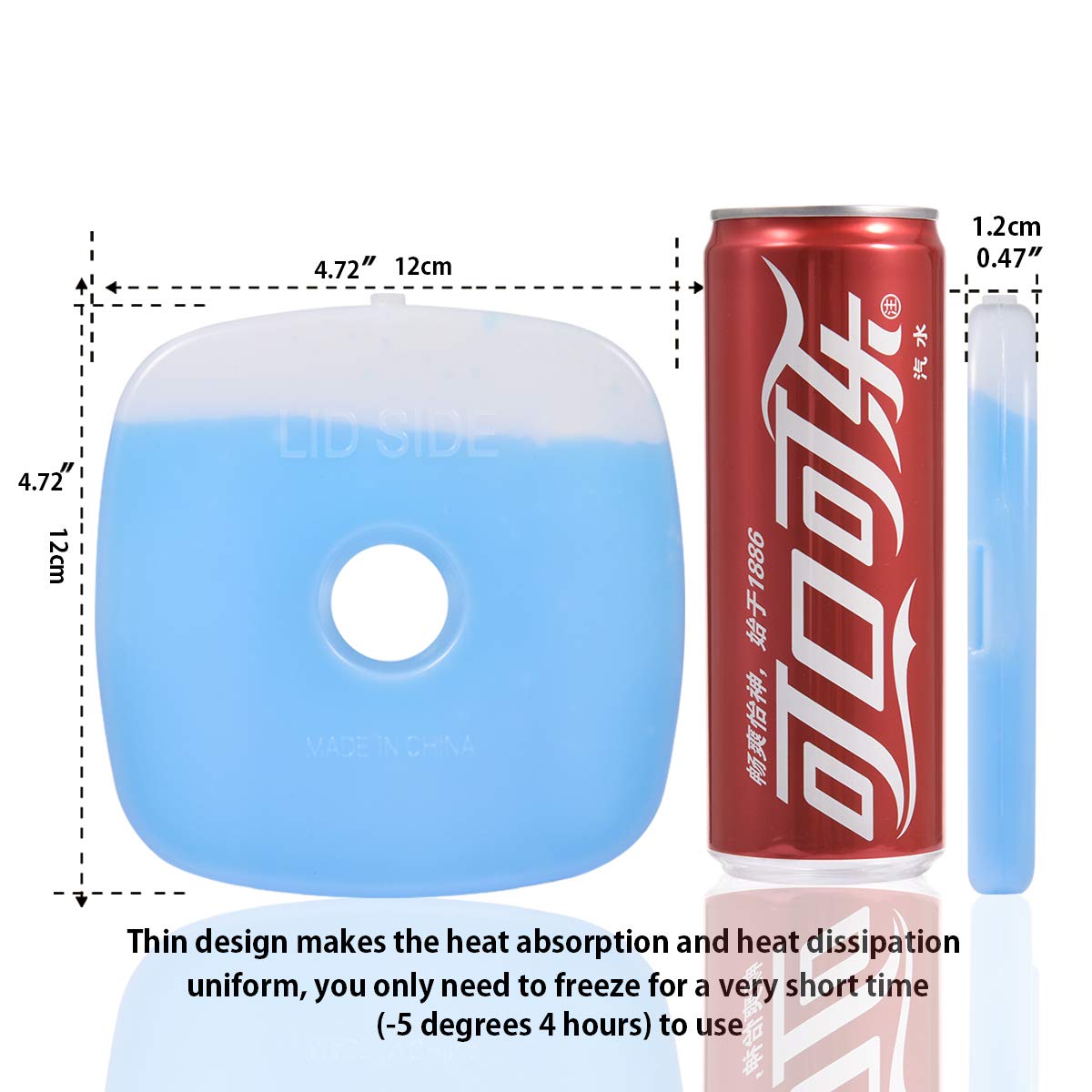 Paquete de congelador de hielo frío para lonchera, bolsa original, fresca, saludable, reutilizable, dura, delgada, ligera, de larga duración, para enfriadores, mochilas, camping al aire libre (130 g,